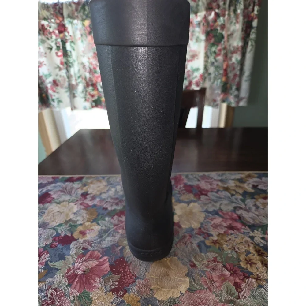 Crocs Black Freesail Tall Rain Boots Women 7 Waterproof Rubber Pull On Garden